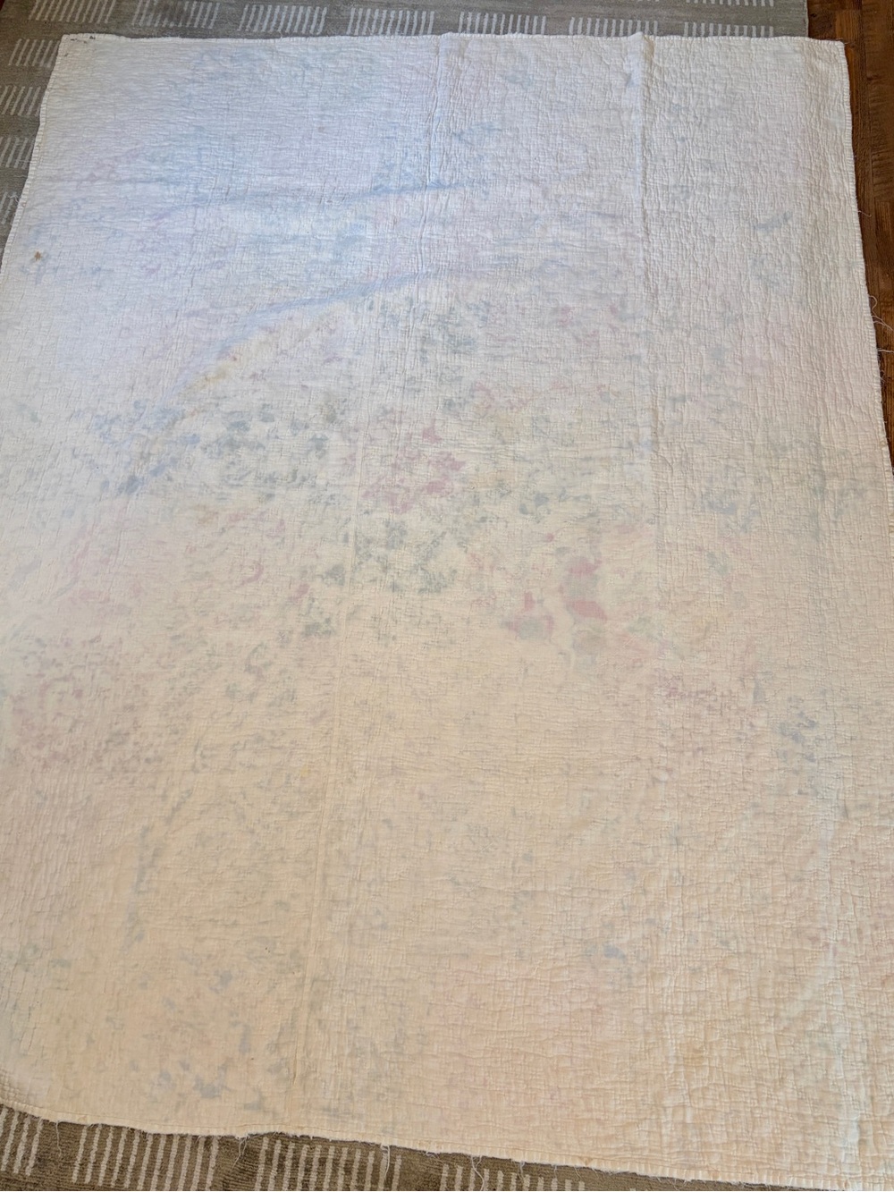 Vintage Feedsack Hand-Stitched La Conner Stars Quilt - 72x57 - Picture 16 of 17